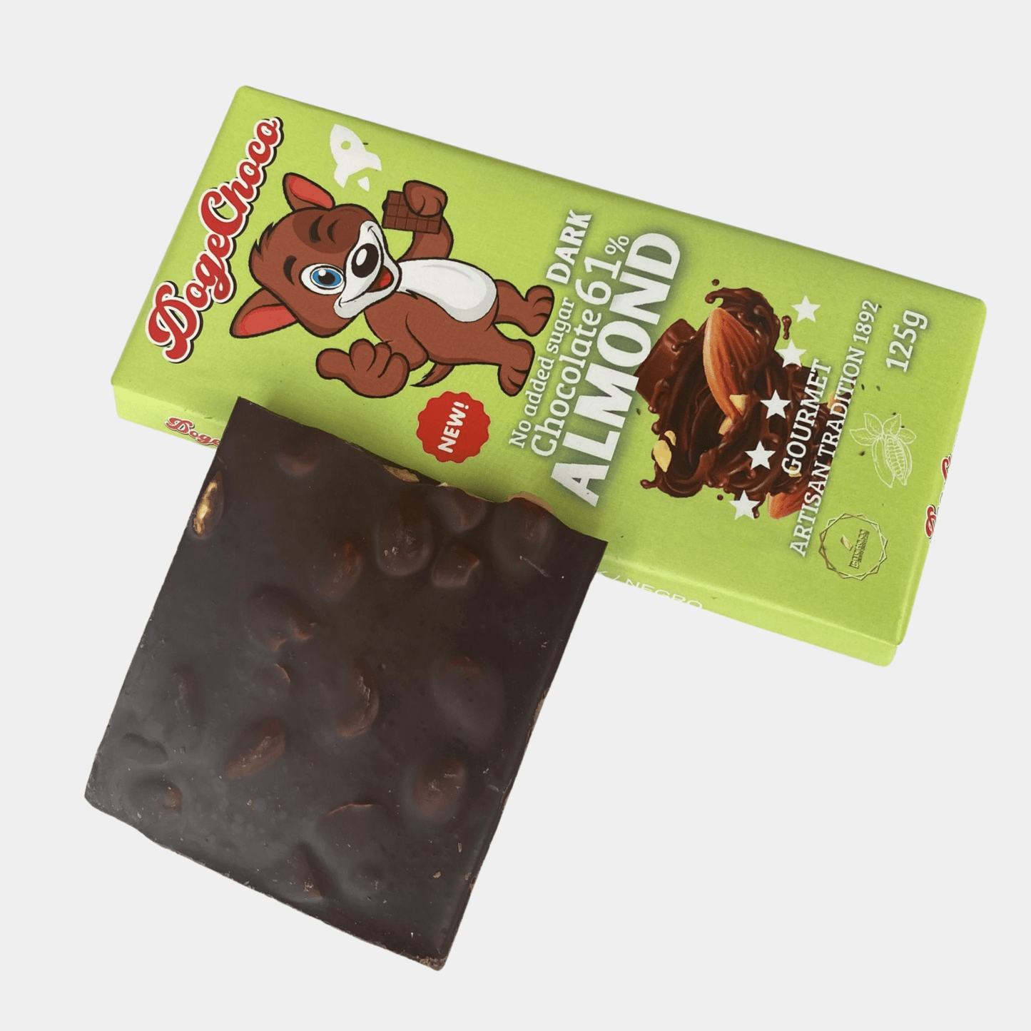 Crypto Chocolate 61% Puro Cacao (sin azúcares añadidos) 125G Dogechoco